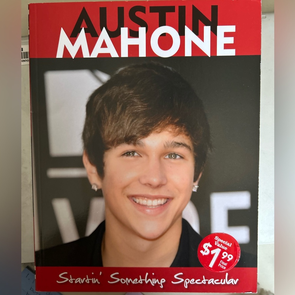 Triumph Red and White Book on Austin Mahone